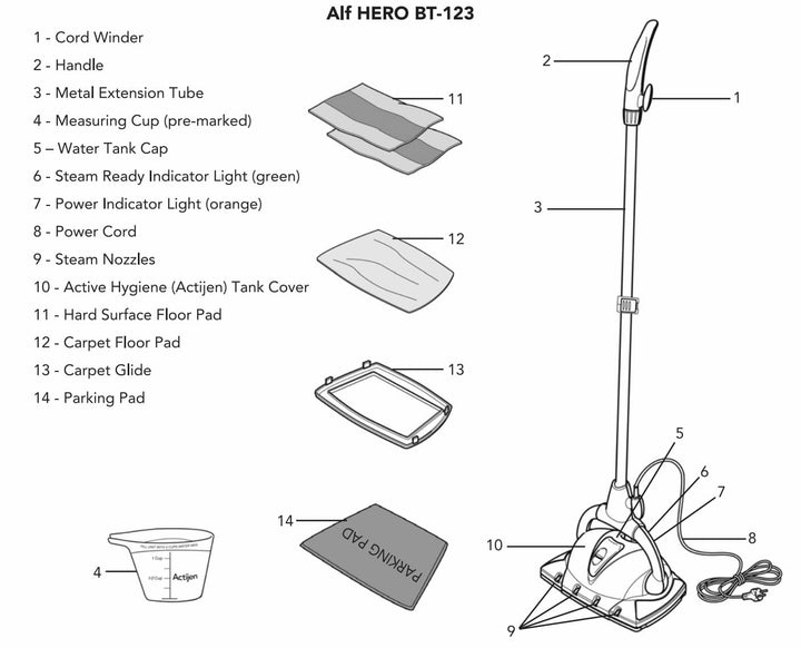 ALF HERO BT - 123 Buharlı Zemin Temizleyici - 1 lt Actijen Dezenfektan Hediye, Özel FiyatYesa Home