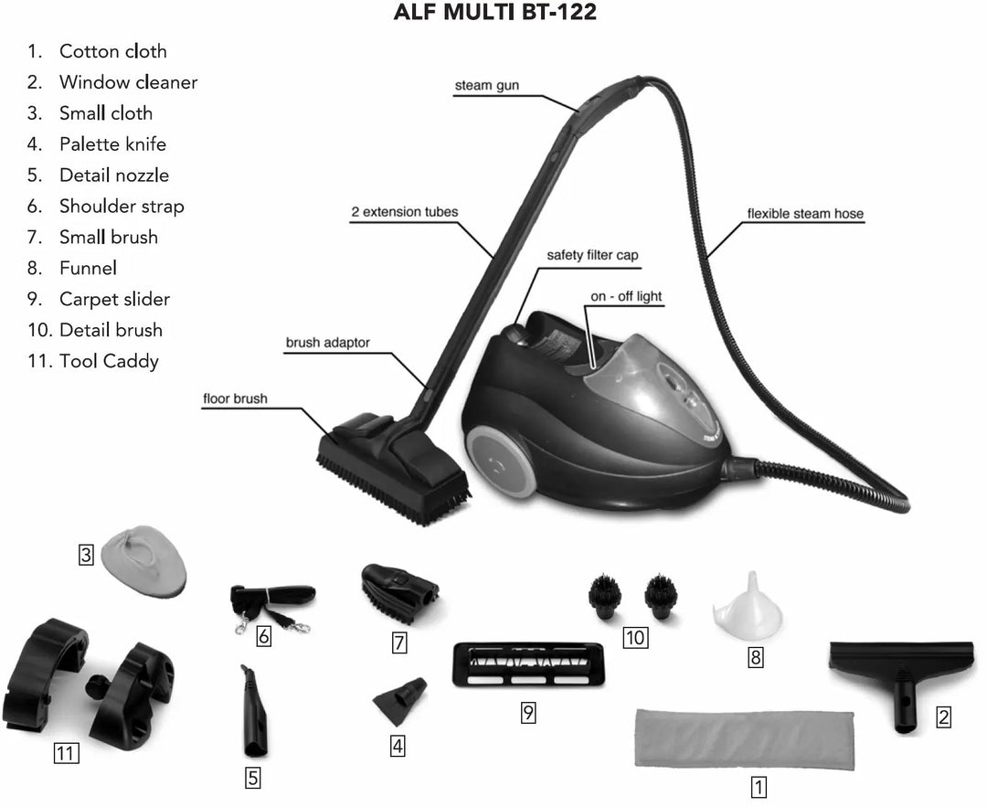 ALF Multi BT - 122 Buhar Basınçlı Temizleyici - Hediye Dezenfektan, Sınırlı Süre İndirimYesa Home