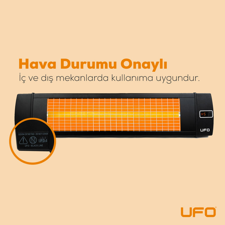 UFO Black Line 2000 W Uzaktan Kumandalı - Dikey ve Yatay Isıtıcı (Devrilme Emniyetli Prizli Stand Hediyeli)Yesa Home