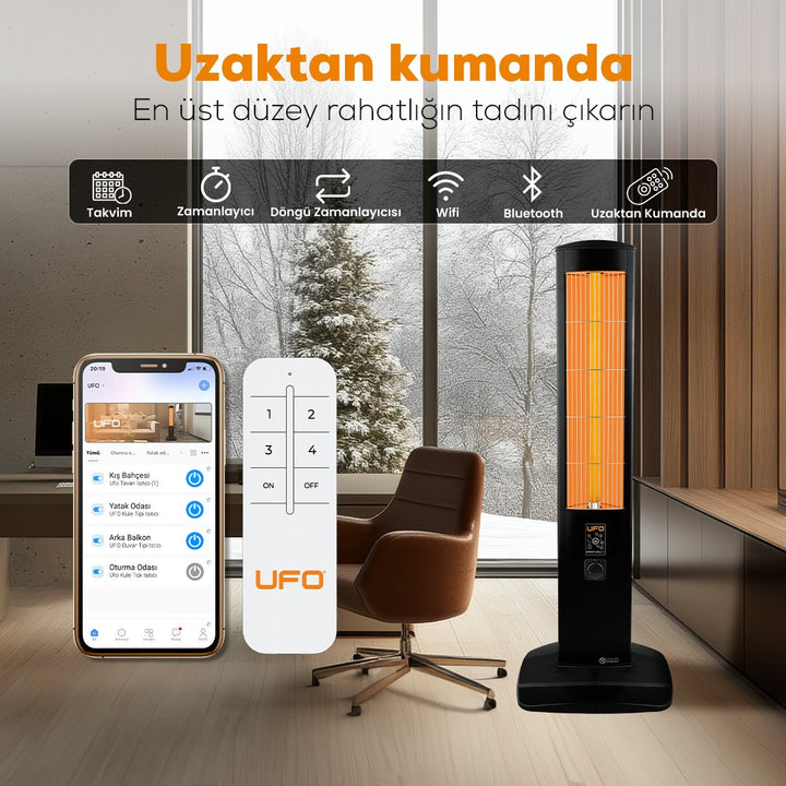 UFO Erciyus Smart 2300 W Mobil Uyumlu Kule Tipi IsıtıcıYesa Home