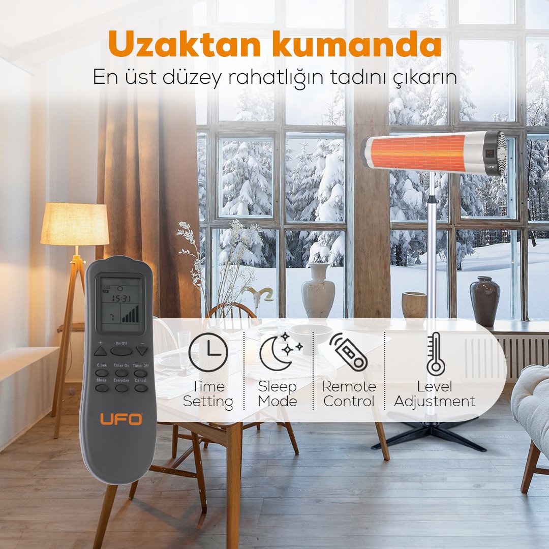 UFO S/2300 W Duvar Tipi Isıtıcı - Uzaktan KumandalıYesa Home