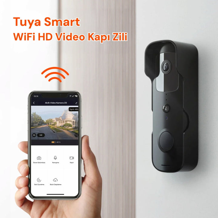 YECO BD-10 Akıllı Görüntülü Kapı Zili – PIR Sensör, IP66, WiFi, Çift Yönlü Ses