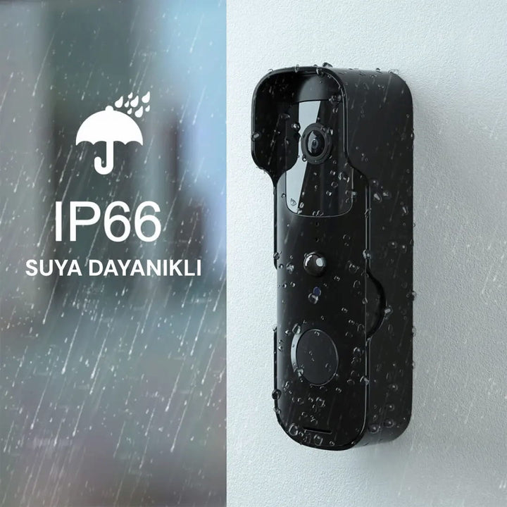 YECO BD-10 Akıllı Görüntülü Kapı Zili – PIR Sensör, IP66, WiFi, Çift Yönlü Ses