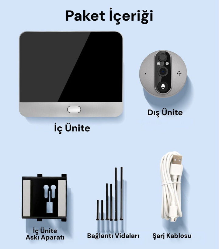 YECO PD - 20 Akıllı Kapı Zili – LCD Ekranlı, Hareket Sensörlü, Mobil UyumluYesa Home
